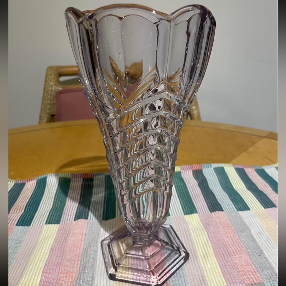 RARE Antique Art Deco Amethyst Glass Vase